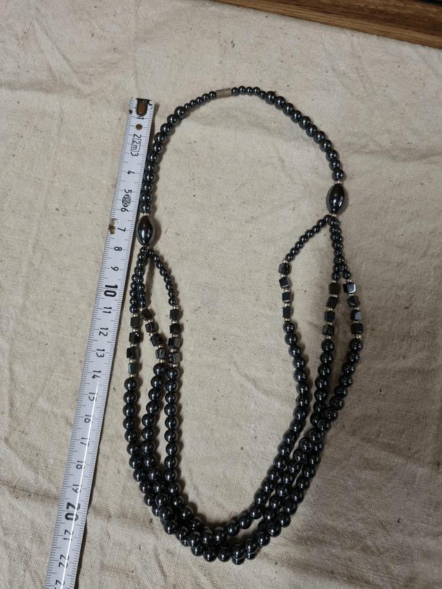 Collier perle style Hématite