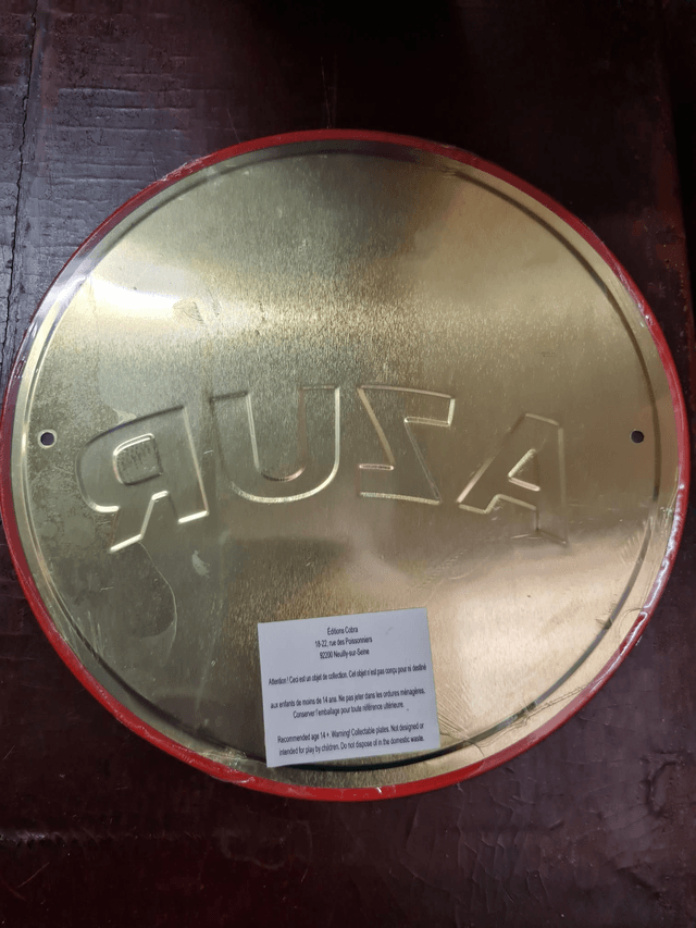 Plaque metallique publicitaire(21cm)