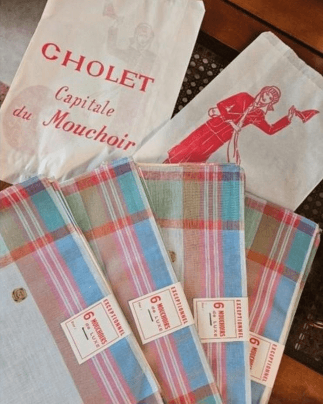 6 Mouchoirs chollet 100% coton 32cm